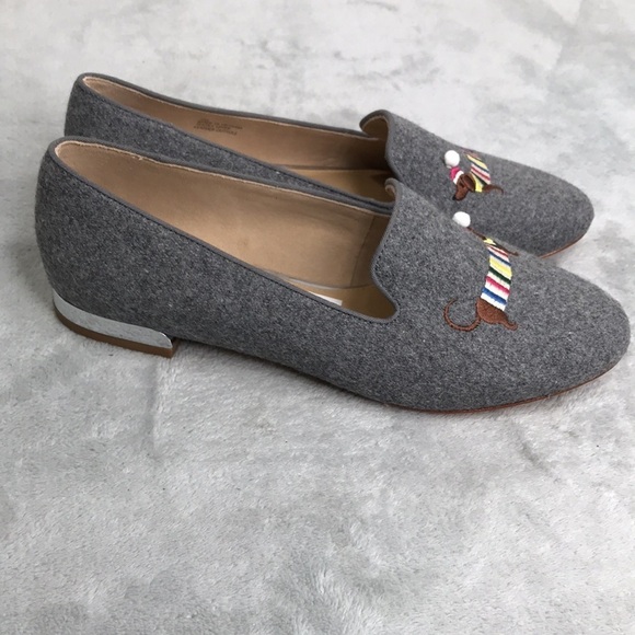 Talbots Light Gray Ryan Novelty Dog Holiday Loafer Flats Size 7M New - Picture 4 of 11